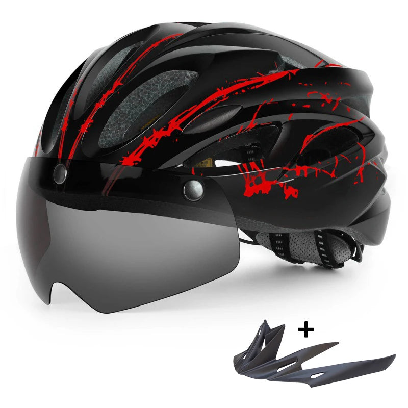 MTB-/Rennradhelm mit magnetischer Schutzbrille