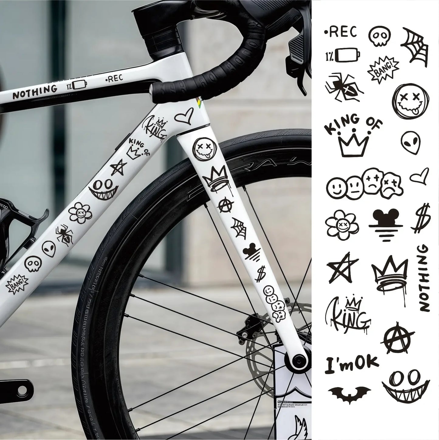 Graffiti Bicycle Sticker Cartoon