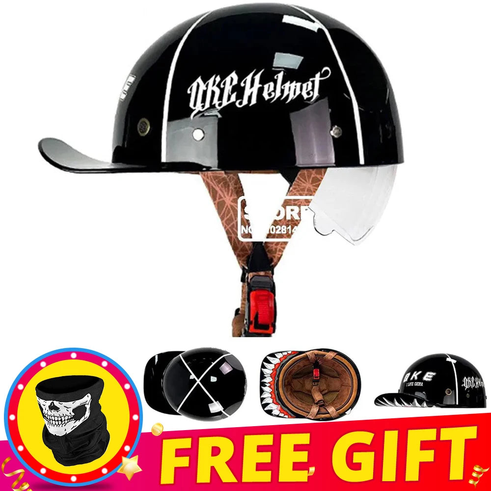 Retro Baseball Cap-Style Motorcycle Helmet