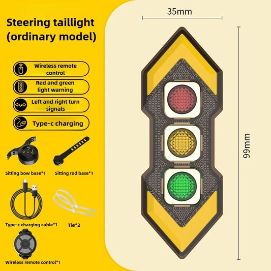 Smart Bike Taillight with Wireless Turn Signals & Brake Sensor