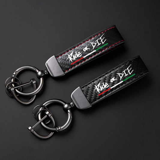 Ride or Die Carbon Keychain