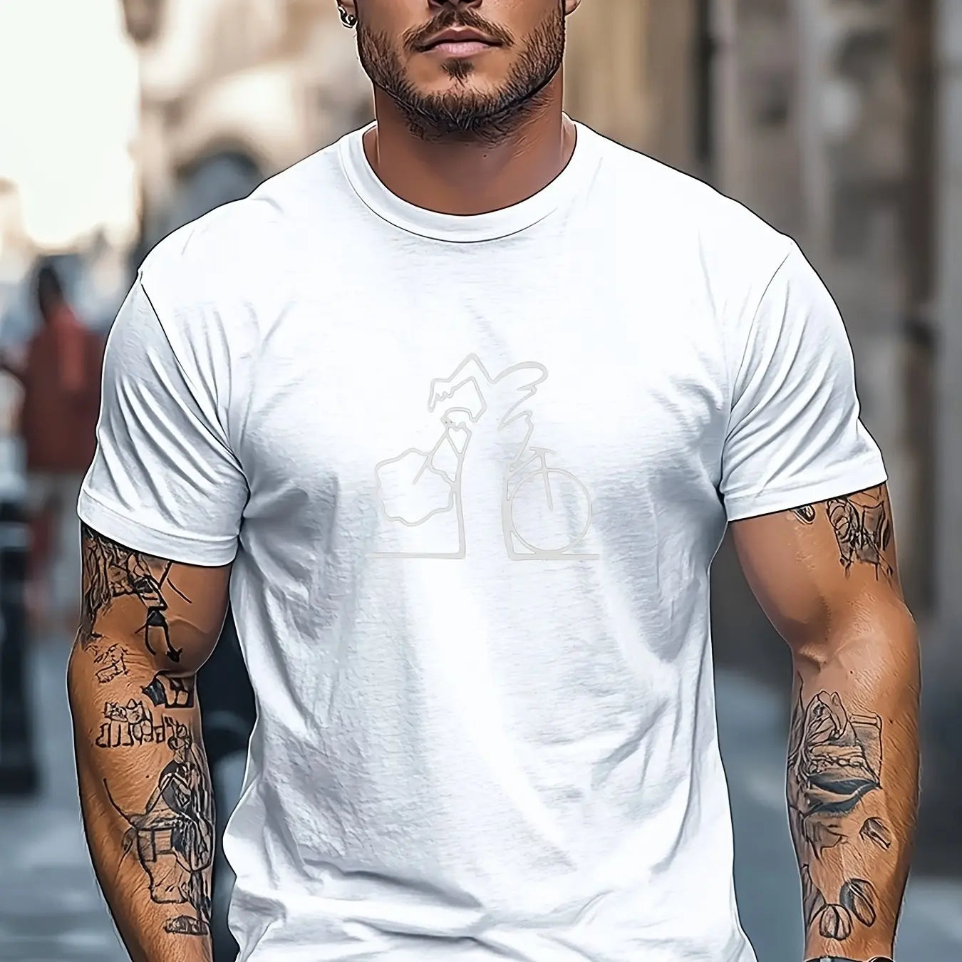 Camisa de algodón con diseño ciclista