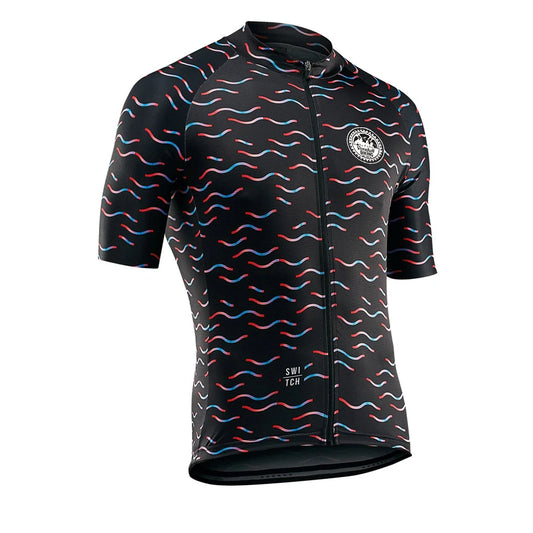 Men’s Short-Sleeve Cycling Jersey – Fleece-Lined, Fade-Resistant Print, 7 Colorways