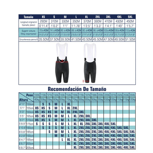 Ciclismo pantalones cortos con almohadilla de gel 5D