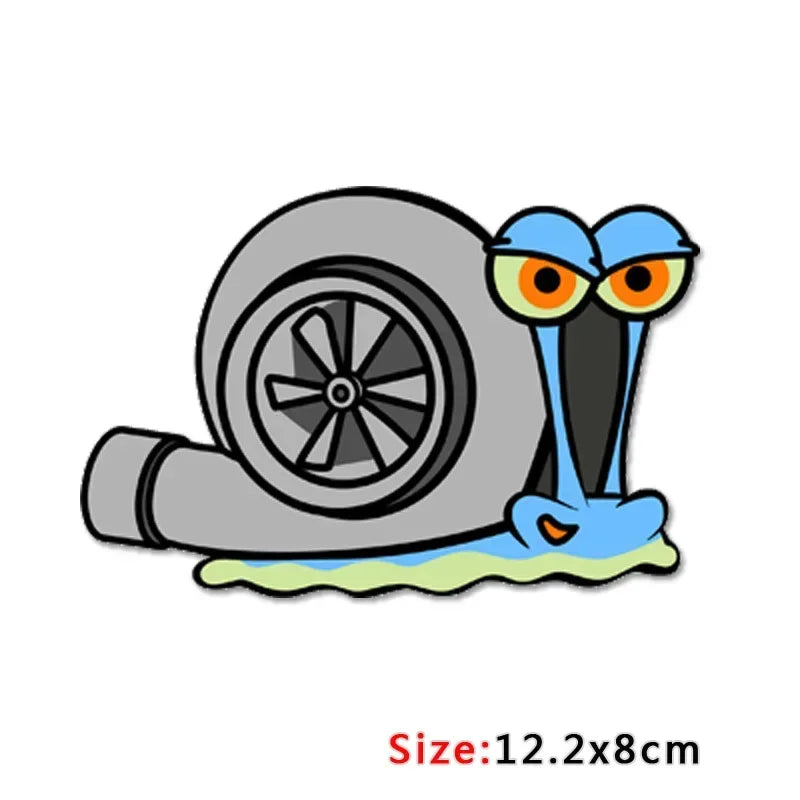 Lustige „Turbo-Schnecke“-Aufkleber