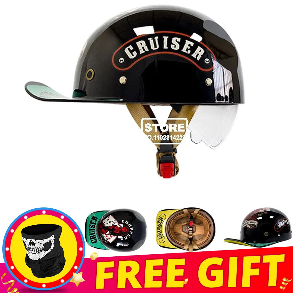 Retro Baseball Cap-Style Motorcycle Helmet