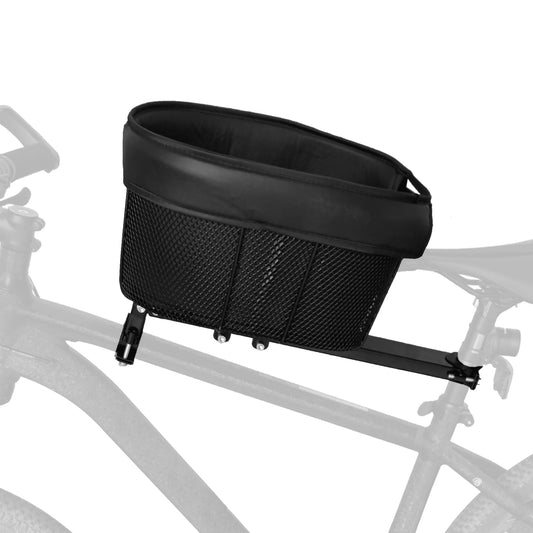 Dog & Cat Bike Basket – Iron Frame Front Crossbar Pet Carrier with Sponge Liner
