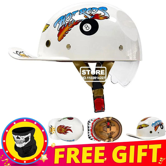 Retro Baseball Cap-Style Motorcycle Helmet