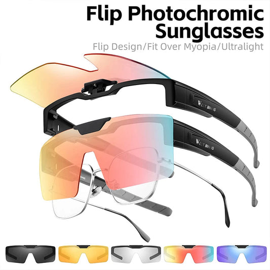 Flip-Up Photochromic Cycling Sunglasses