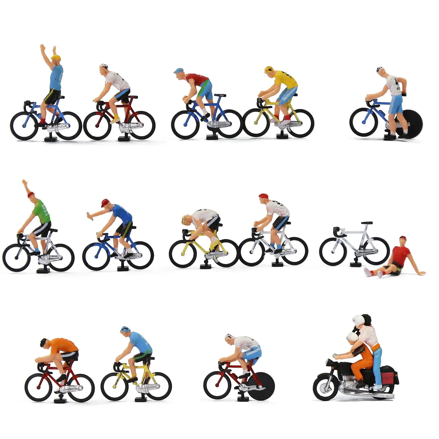 Miniature Cyclist Figure Set