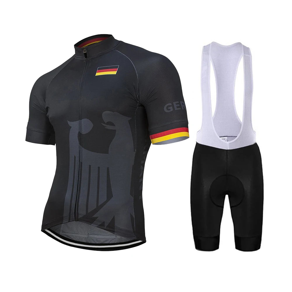 Conjunto de camisa de ciclismo da Alemanha 