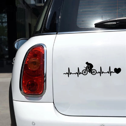 Autocollant en vinyle Heartbeat de cyclisme