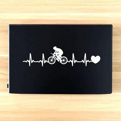 Autocollant en vinyle Heartbeat de cyclisme