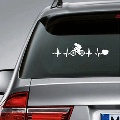 Autocollant en vinyle Heartbeat de cyclisme