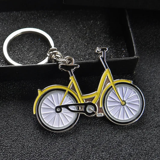 Yellow Bicycle Keychain 