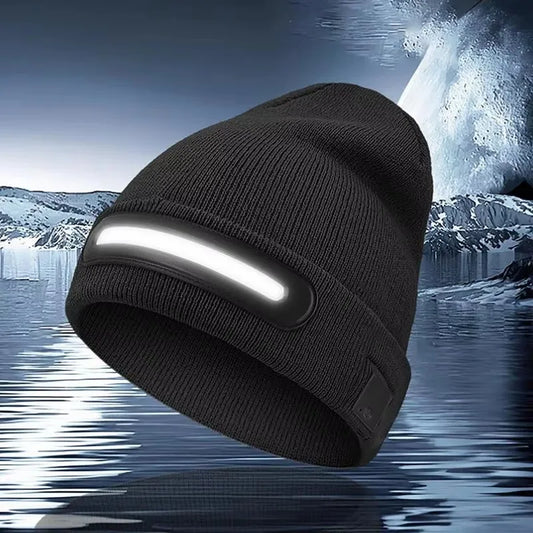 Berretto con cappello lavorato a maglia luminoso USB LED 