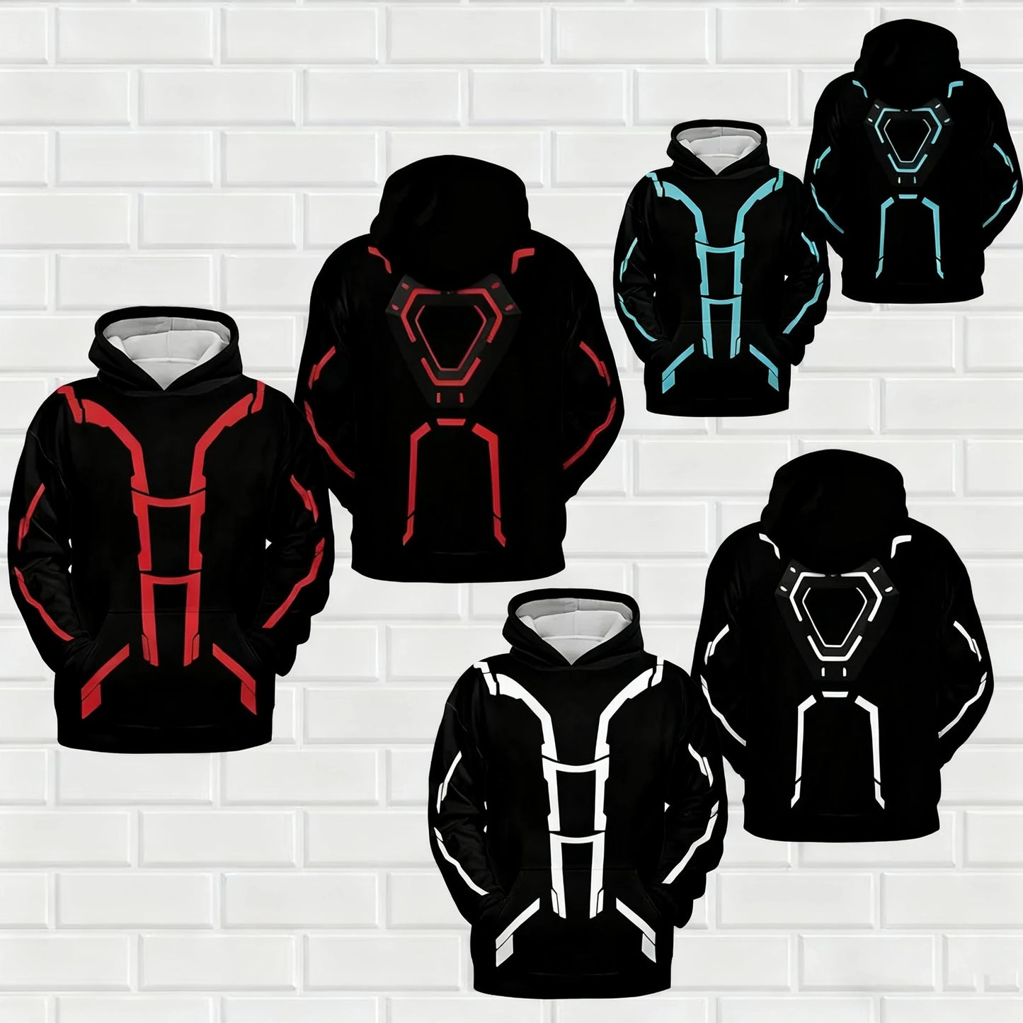 Light Cycle Themed Men's Hoodie