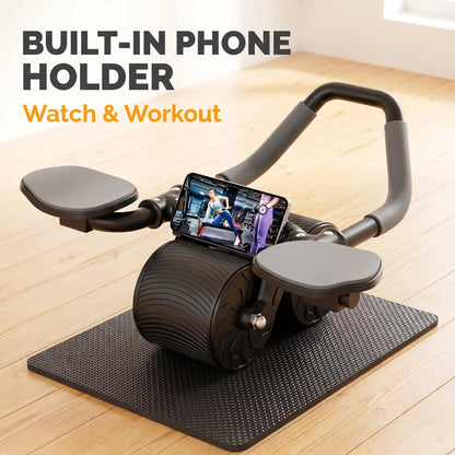 3-in-1 AB Roller Core Workout Set – Knee Pad, Phone Holder & Timer