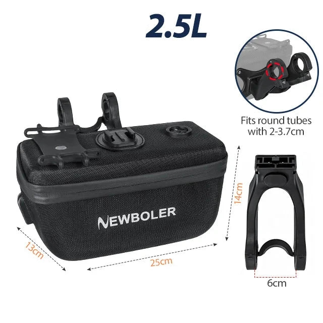 4-in-1 Bike Handlebar Bag – EVA Hardshell, 2.5L, USB Port & Quick Release