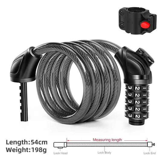 Resilient Coiled Combination Bike Lock