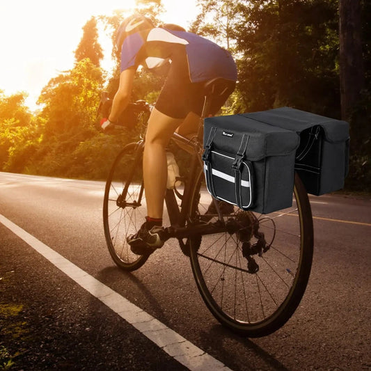 25L Double Pannier Bike Rear Bag – Cycling Trunk Carrier for MTB & Road