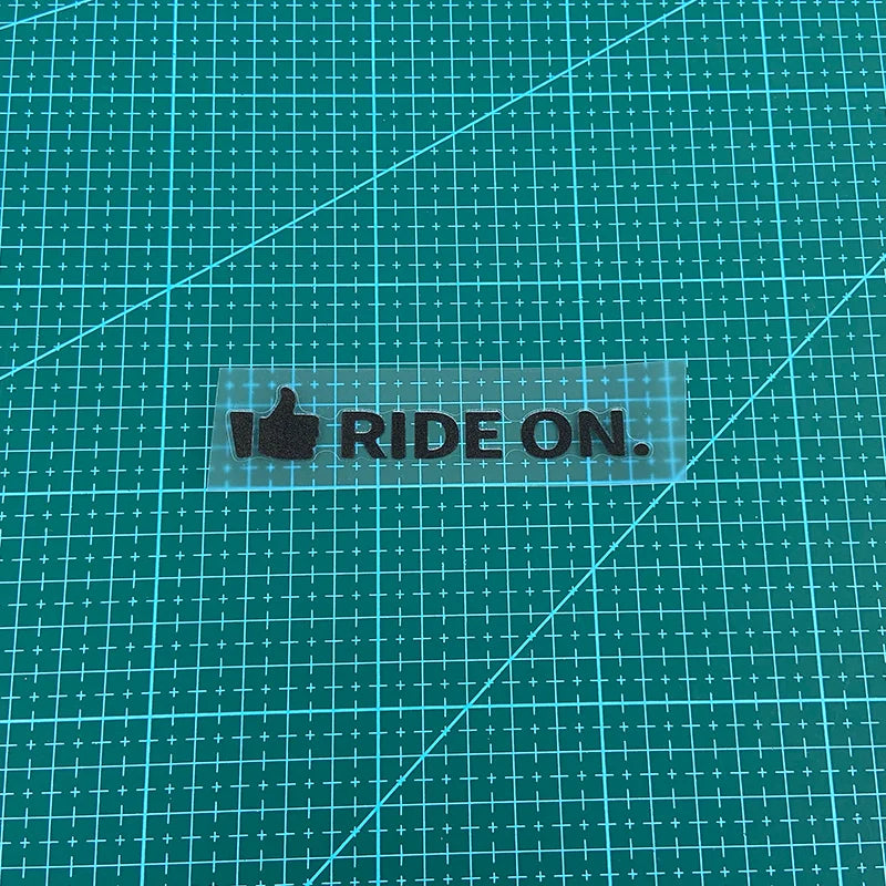 "Ride On" Waterproof Bicycle Frame Sticker – Top Tube & Handlebar Decal