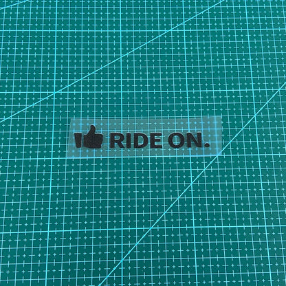 "Ride On" Waterproof Bicycle Frame Sticker – Top Tube & Handlebar Decal