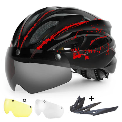 MTB-/Rennradhelm mit magnetischer Schutzbrille