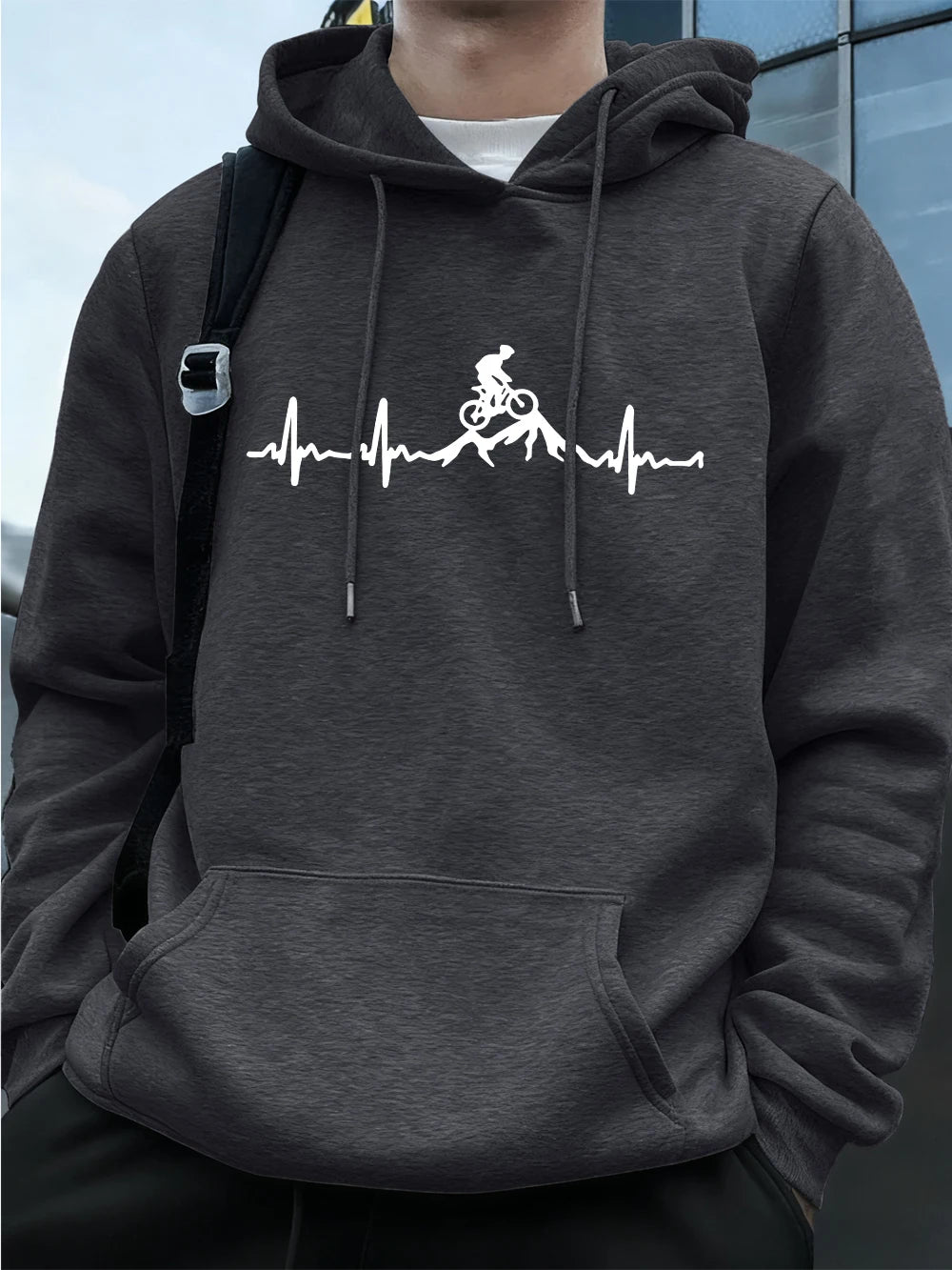 Mountain Biking Heartbeat Hoodie