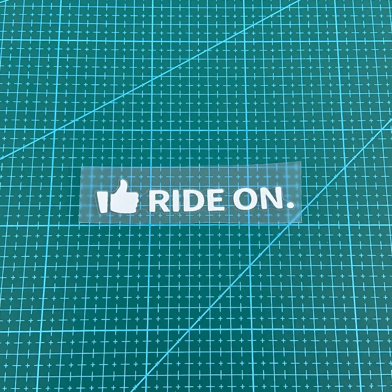 "Ride On" Waterproof Bicycle Frame Sticker – Top Tube & Handlebar Decal