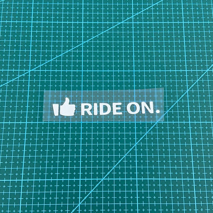"Ride On" Waterproof Bicycle Frame Sticker – Top Tube & Handlebar Decal