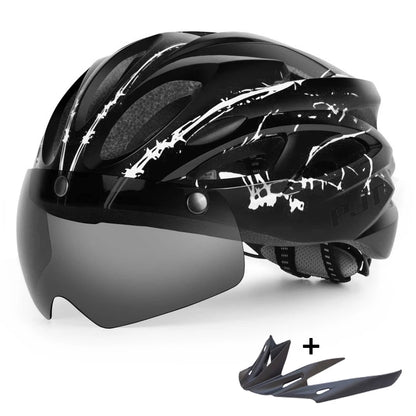 MTB-/Rennradhelm mit magnetischer Schutzbrille