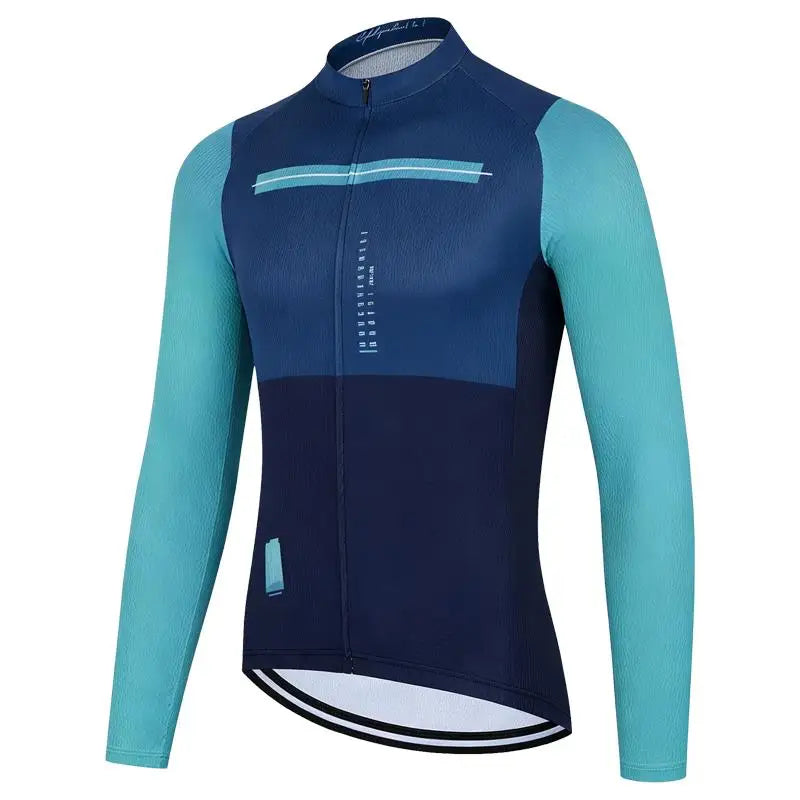 Unisex Long Sleeve Cycling Jersey – Full Zip Breathable Road Bike Shirt