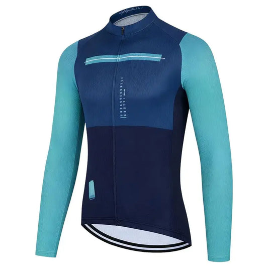 Unisex Long Sleeve Cycling Jersey – Full Zip Breathable Road Bike Shirt