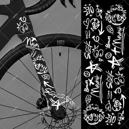 Graffiti Cycling Frame Sticker Set – Reflective & Waterproof