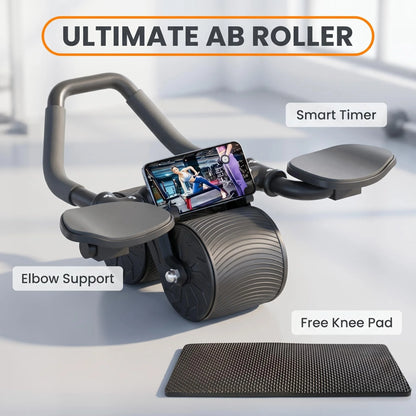 3-in-1 AB Roller Core Workout Set – Knee Pad, Phone Holder & Timer