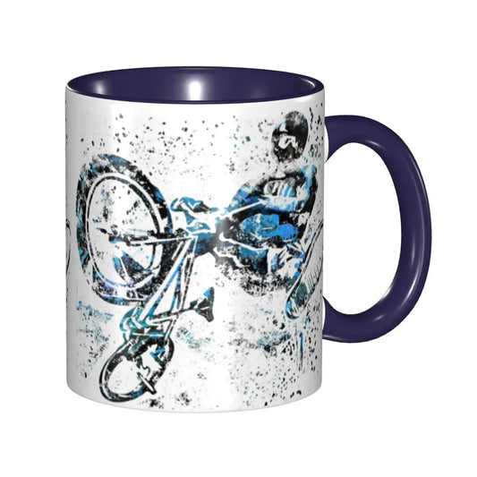 BMX Rider Ceramic Coffee Mug – Cycling Gift