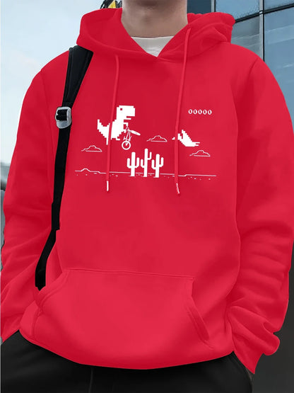 Offline Dino Pixel Art Hoodie