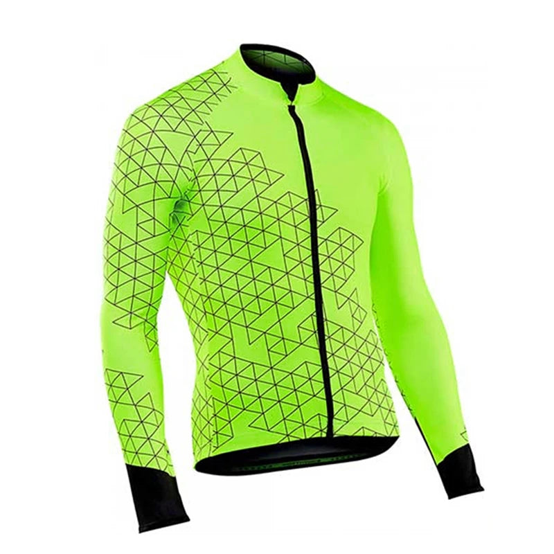 Long Sleeve Cycling Jersey Set – Solid Color, Full Zip, 19D Gel Pad