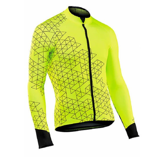 Long Sleeve Cycling Jersey Set – Solid Color, Full Zip, 19D Gel Pad