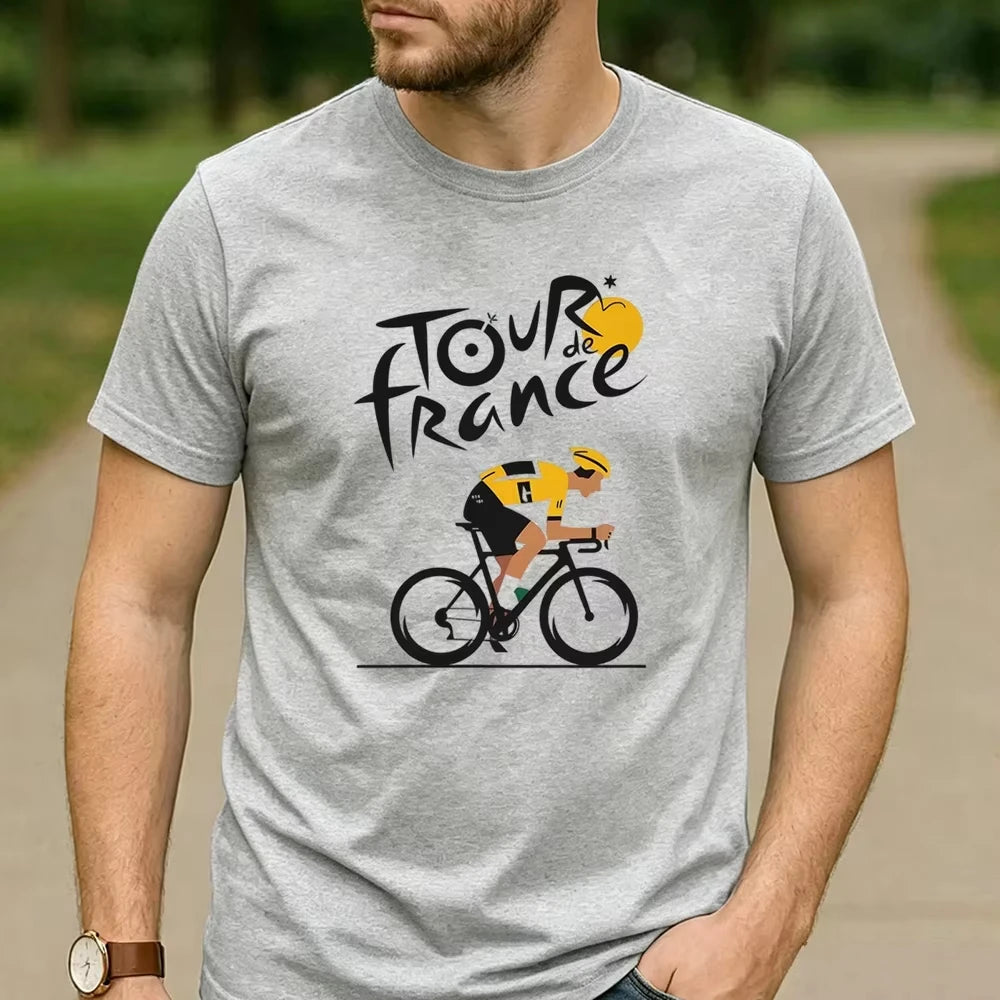 Yellow Jersey Cycling Graphic Tee – Retro Road Bike Streetwear
