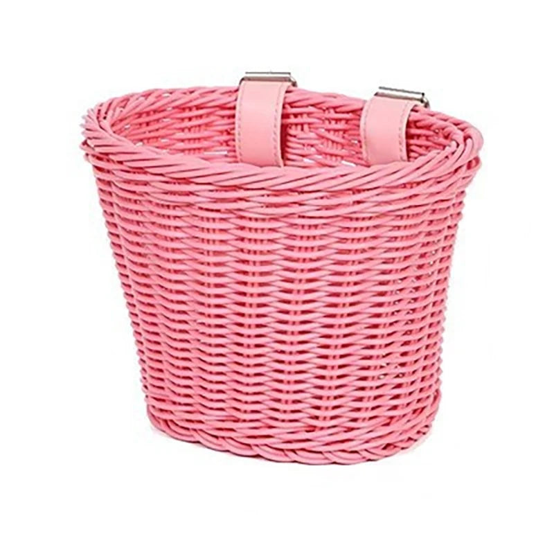 Rattan Woven Bike Front Basket – Removable Waterproof Handlebar Carrier