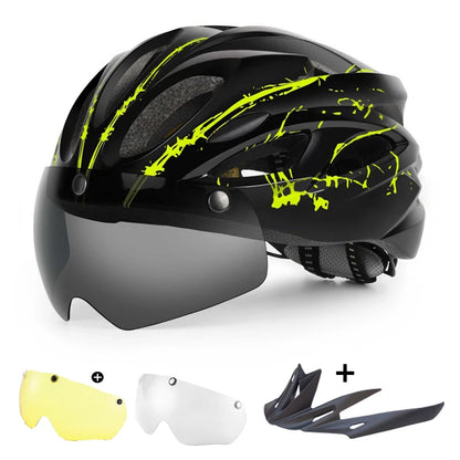 MTB-/Rennradhelm mit magnetischer Schutzbrille