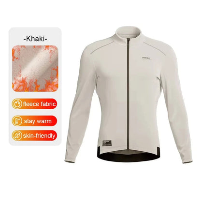 Camisa de ciclismo térmica forrada de lã quente