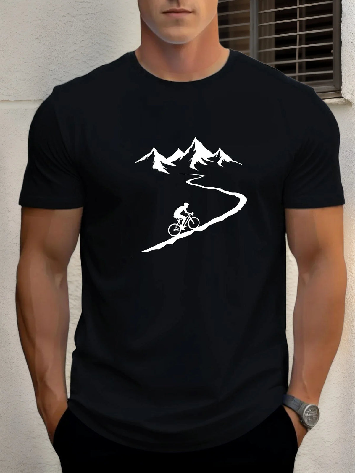 Men's Cycling Print T-Shirt – Cotton Casual Sports Tee