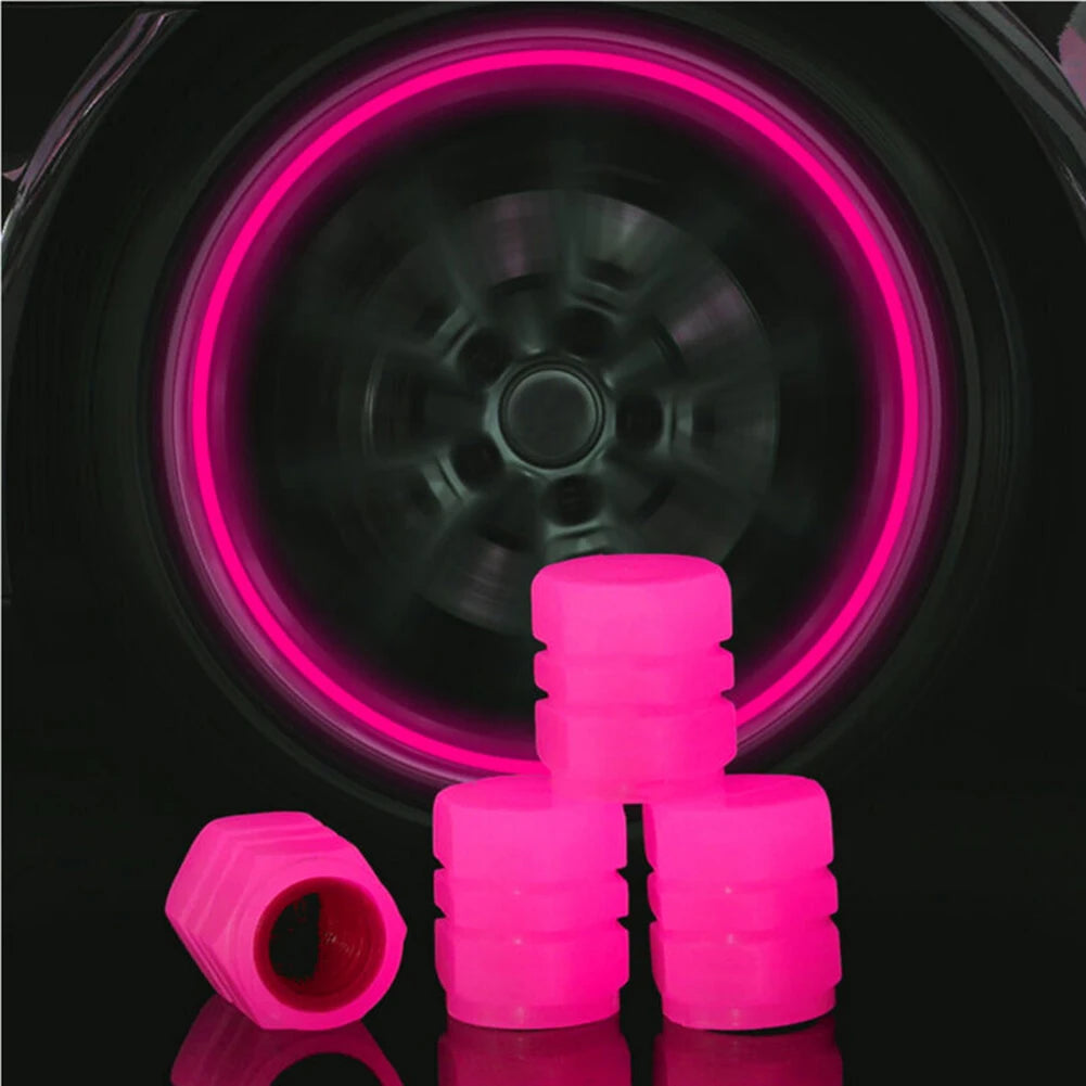Tappo valvola per pneumatici fluorescente 4 pezzi 