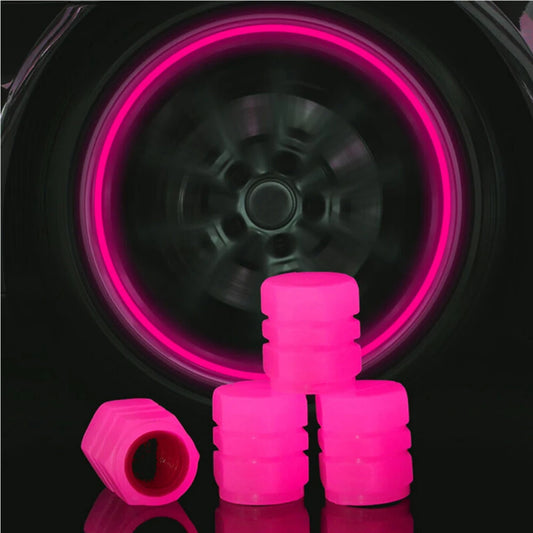 Tappo valvola per pneumatici fluorescente 4 pezzi 