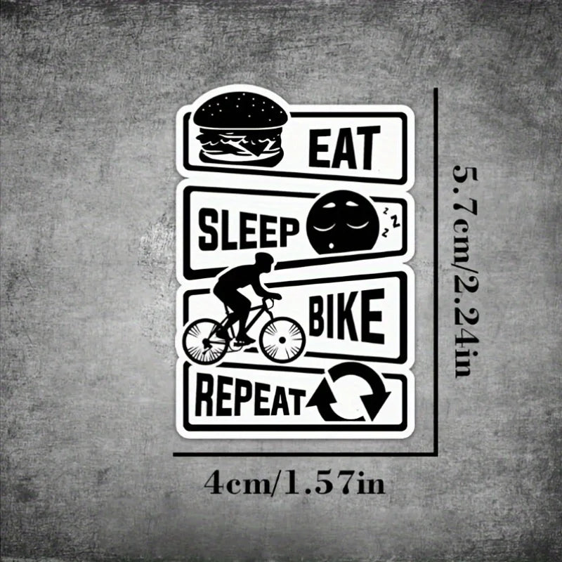 "Eat Sleep Bike Repeat" Sticker
