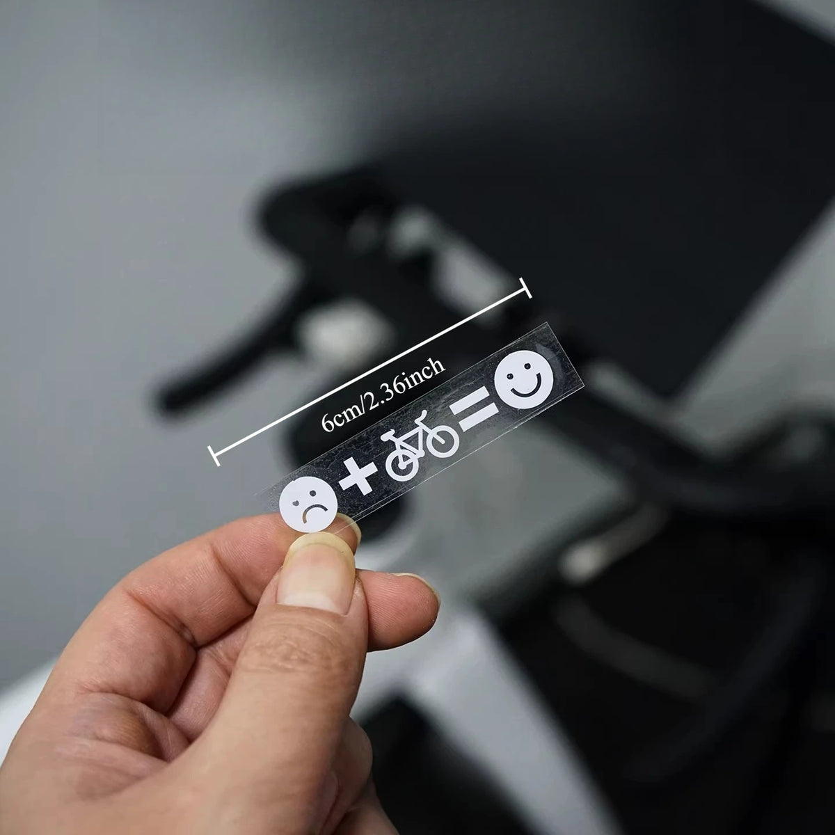 Sad Face + Bike = Happy Face Vinyl Sticker Set – 3pcs, Waterproof, MTB & Road Bike