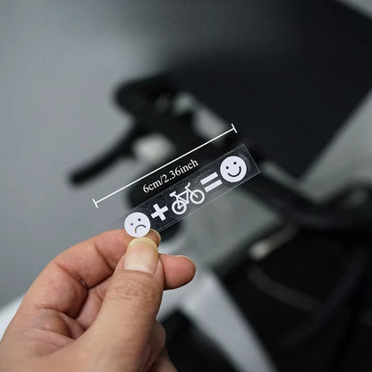 Sad Face + Bike = Happy Face Vinyl Sticker Set – 3pcs, Waterproof, MTB & Road Bike